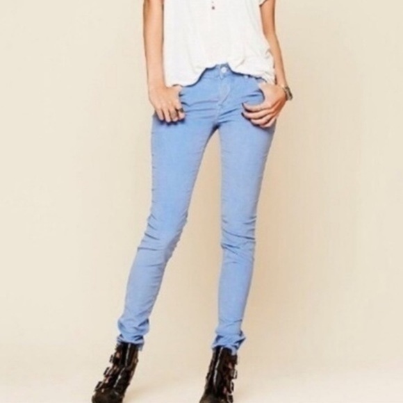 J. CREW Toothpick Ankle Skinny Corduroy Blue Pants 25 - Picture 1 of 7